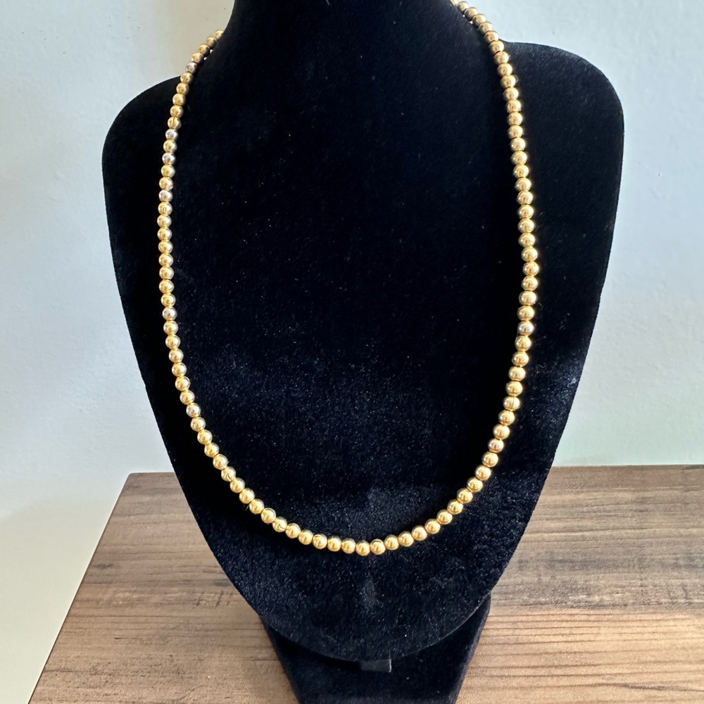 Susan ShawGold Beaded Necklace